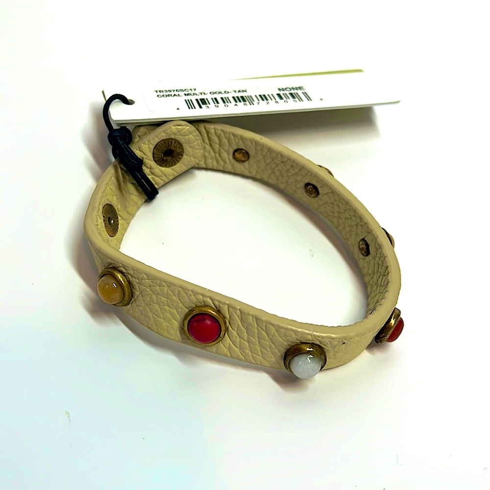 Treasure & Bond Leather Jeweled Bracelet
